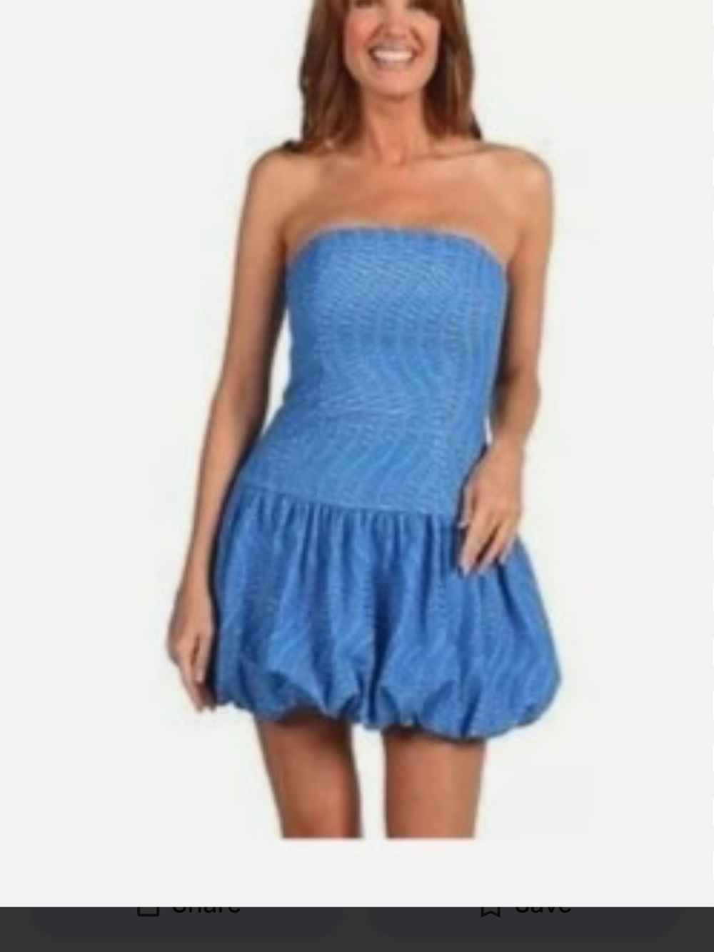 Lilly Pulitzer Strapless Blue Bubble-Hem Mini Dress